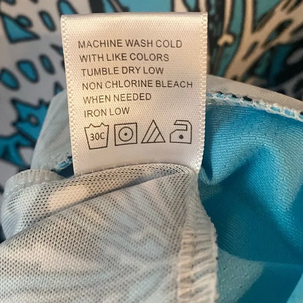 Tail Sz 2XL Blue Black Floral Collar Sleeveless Pickleball Golf Sleeveless Polo - Picture 5 of 7